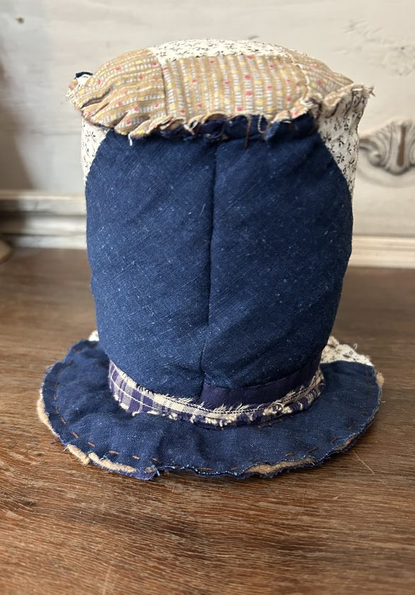 Primitive Patriotic Rag Stuffed Uncle Sam Quilt Hat | Antique Americana Decor