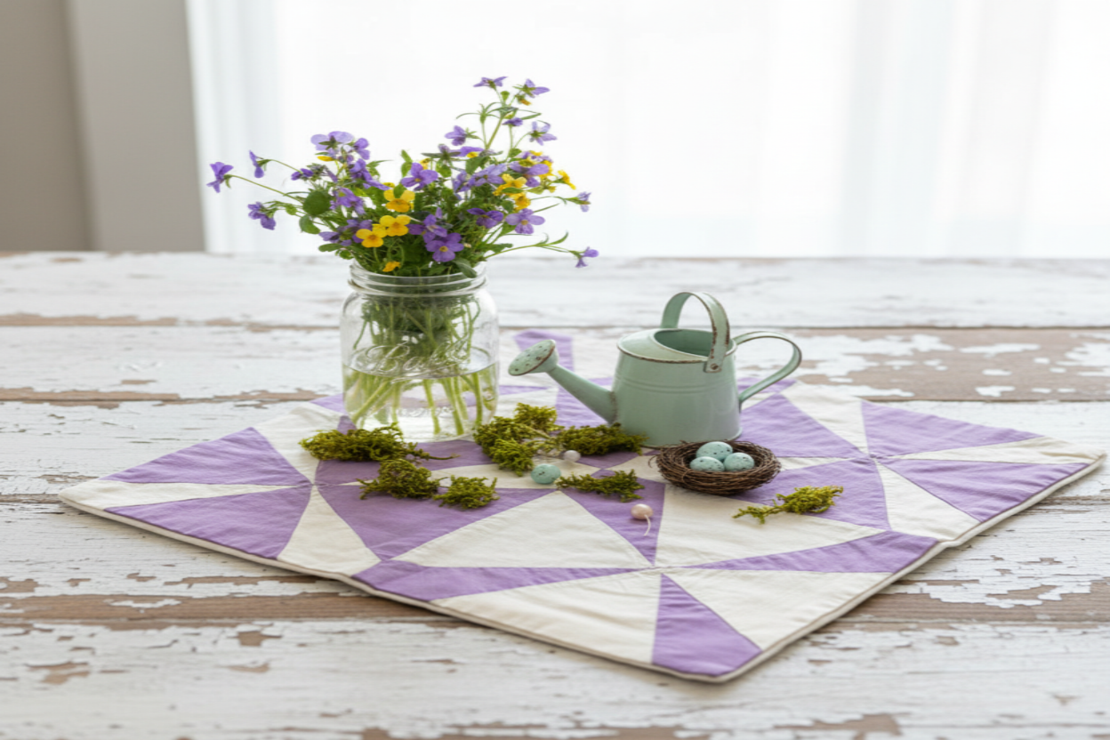 Antique Quilt Table Topper Spring Variation Mockup