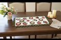 Handstitched Wool and Antique Quilt Applique Flower Table Runner