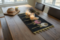 Handstitched Wool Applique Floral Table Runner - Farm Table