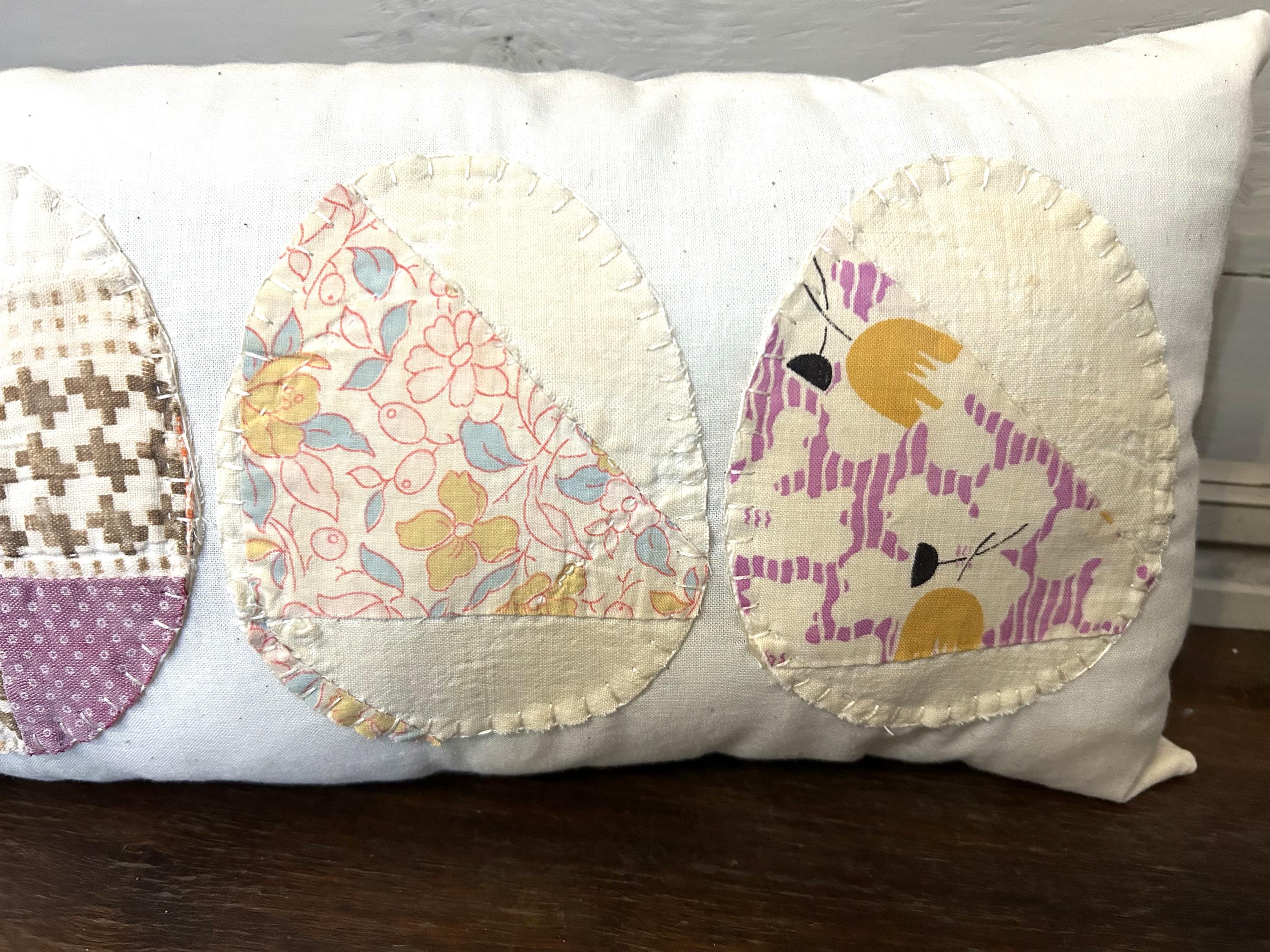 Handmade Antique Quilt Easter Egg Pillow