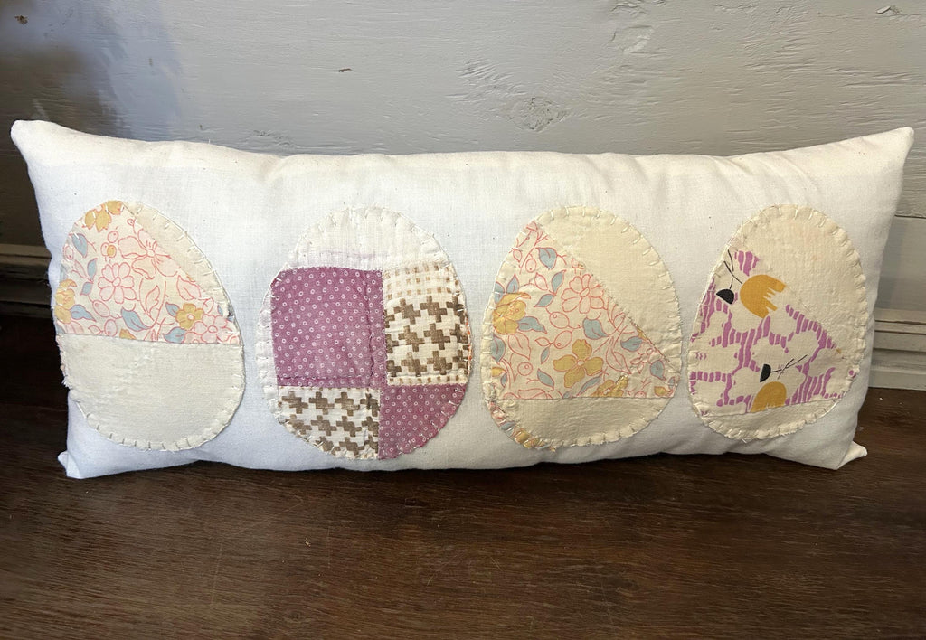 Handmade Antique Quilt Easter Egg Pillow
