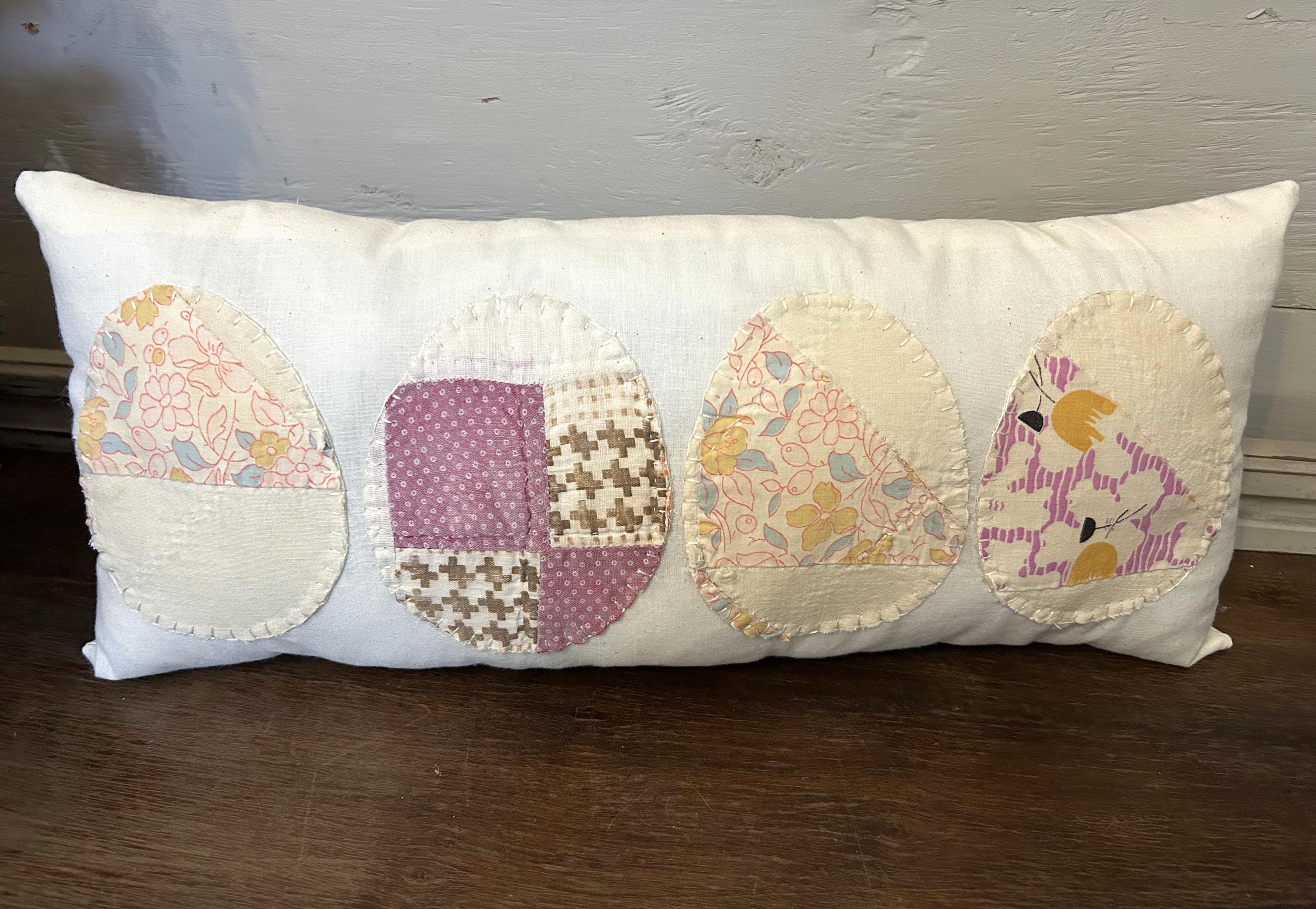 Handmade Antique Quilt Easter Egg Pillow
