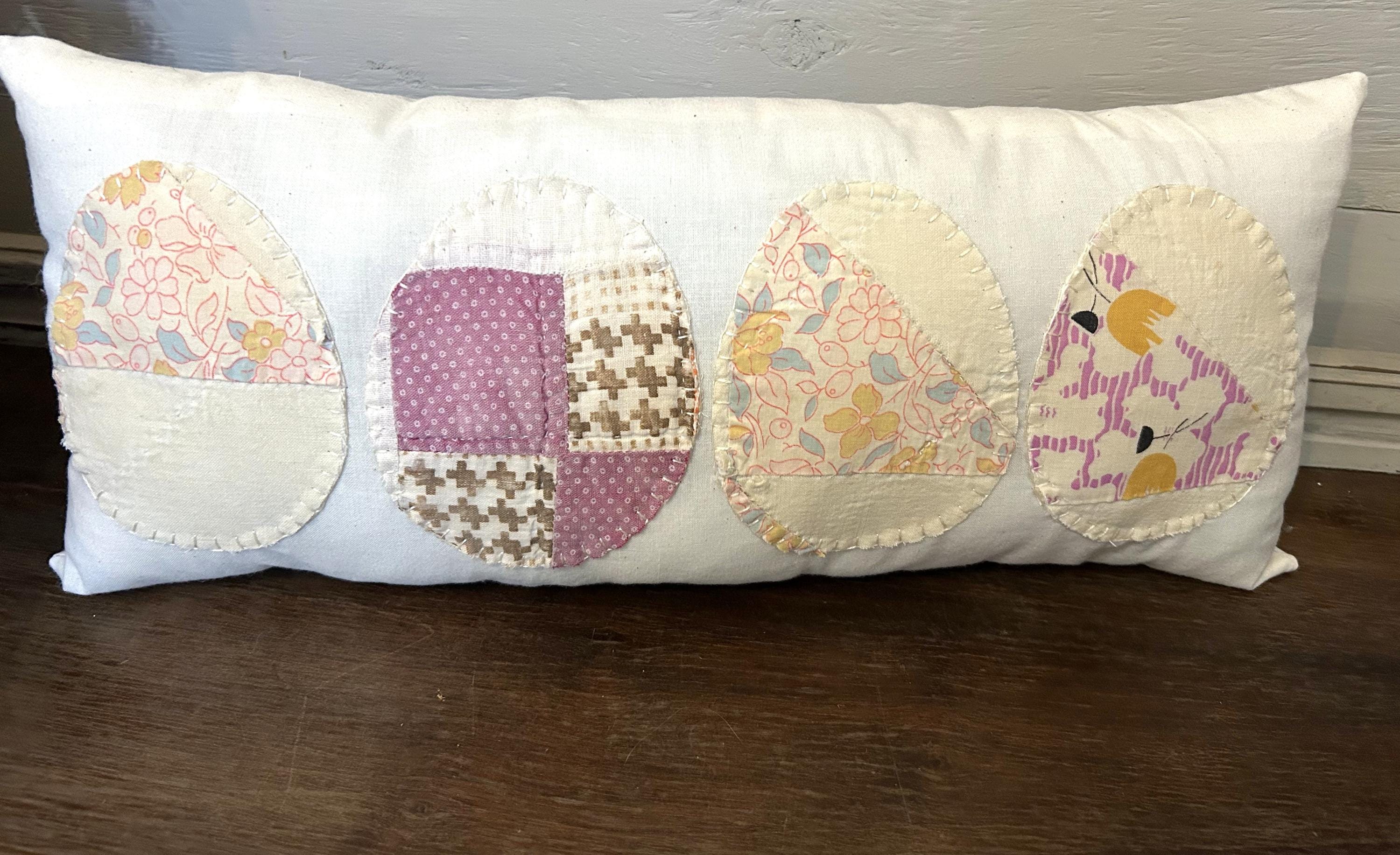 Handmade Antique Quilt Easter Egg Pillow