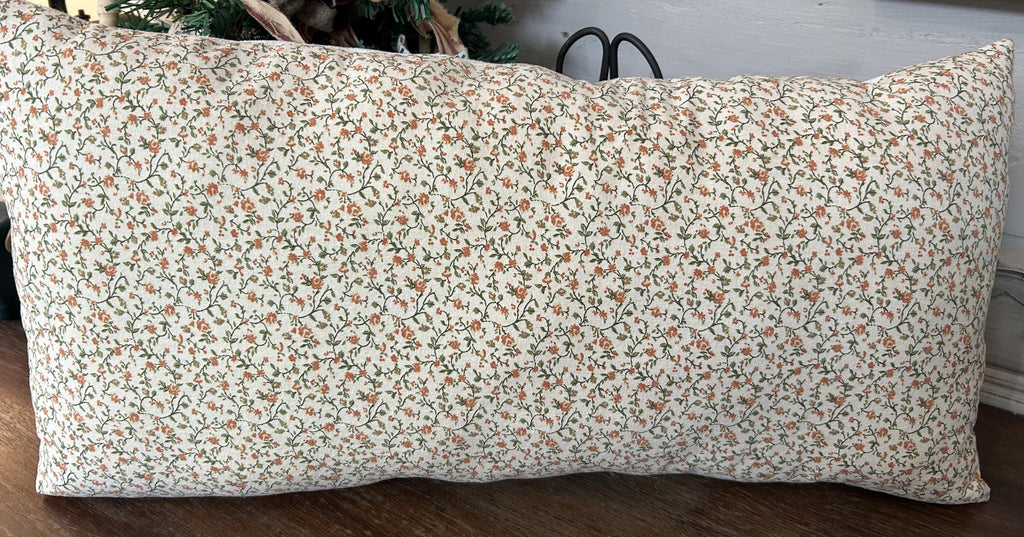 Handmade Wool Applique Spring Rabbit and Flowers Throw Pillow