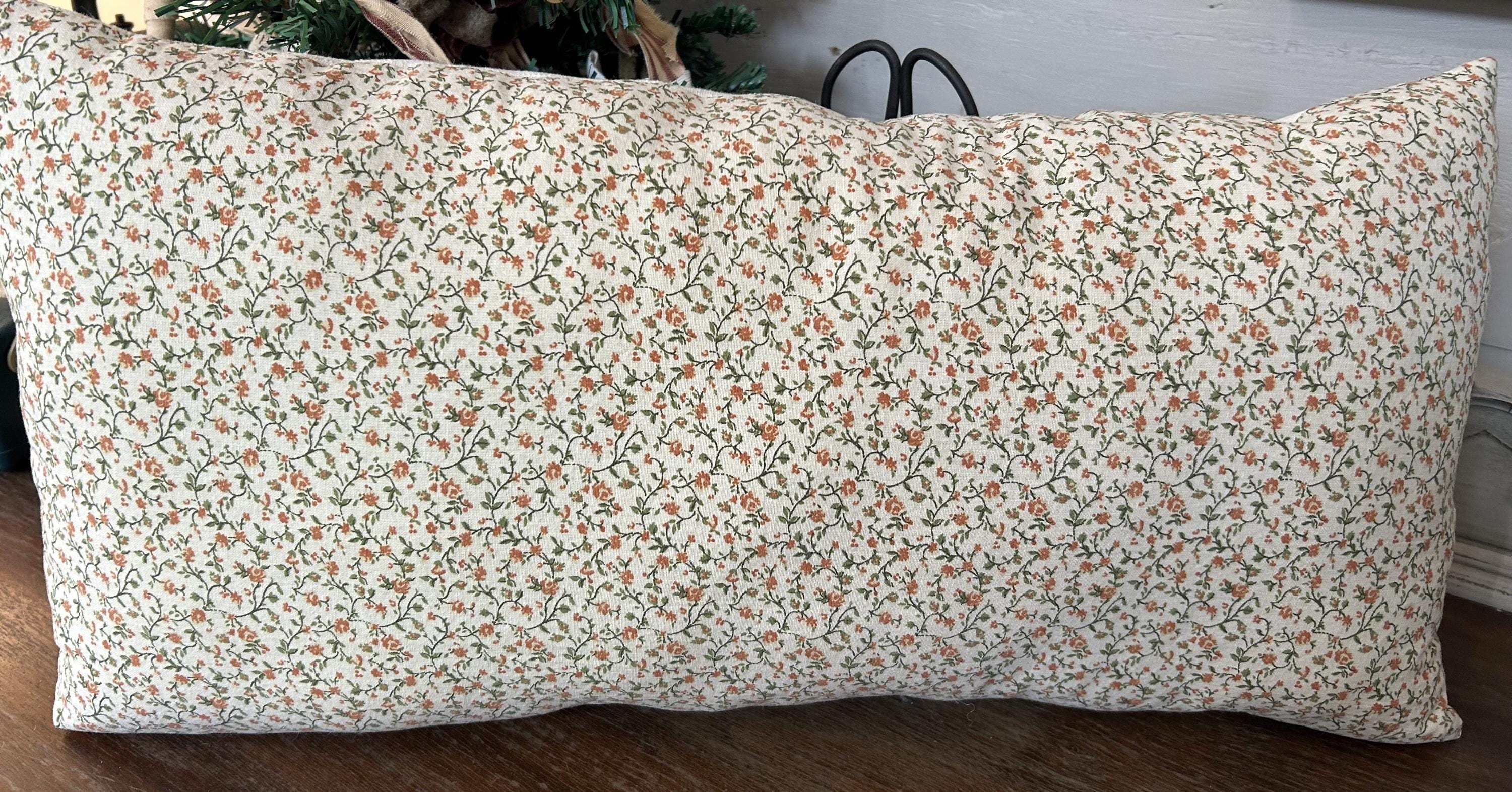Handmade Wool Applique Spring Rabbit and Flowers Throw Pillow