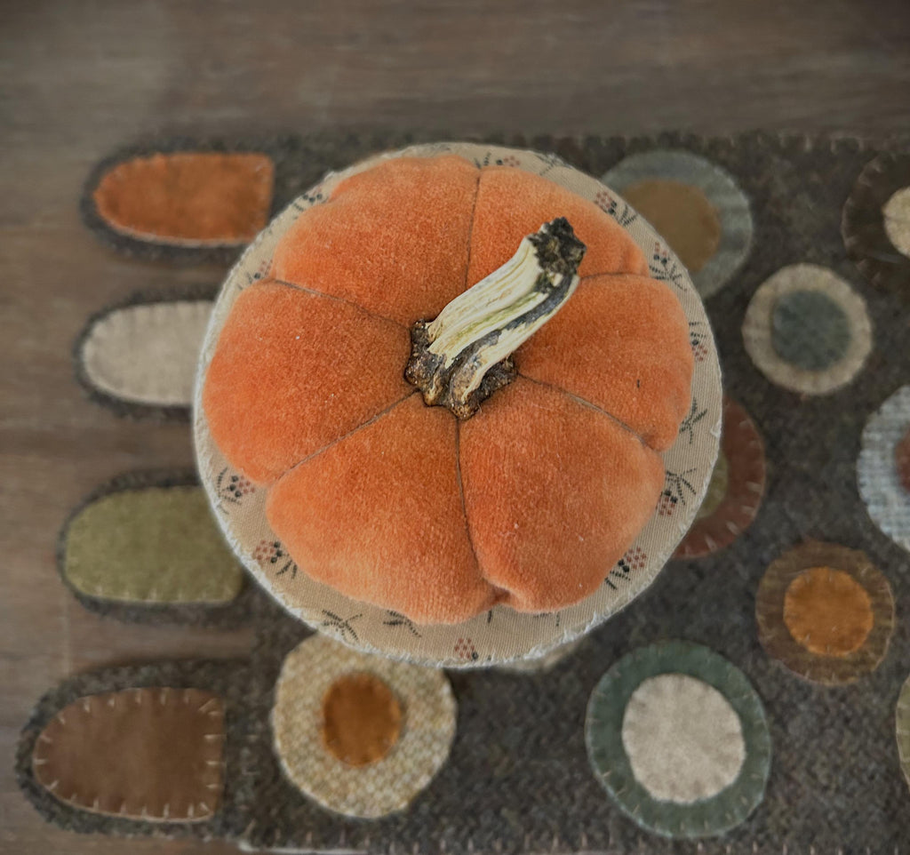 Fall Fabric Covered Box W/ Velvet Pumpkin with Real Stem | Handmade Fall Decor