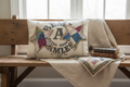 Vintage Bemis Grain Sack Star Pillow with Antique Quilt Stars