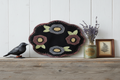Wool Applique Floral Candle Mat Shelf Variation